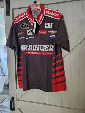 Grainger (RCR) Racing Polo Shirt in Brown and Red Pit Crew Sz M $30